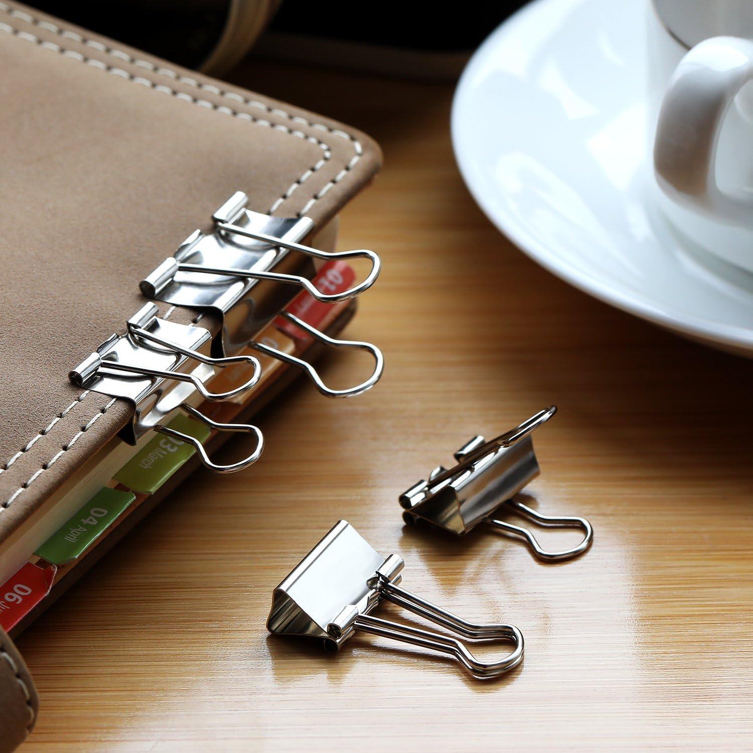 Clips de Carpeta Metalicos TecUnite 150 Pcs Tamaños Variados