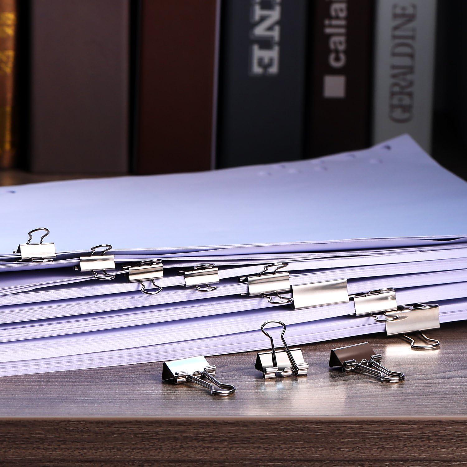 Clips de Carpeta Metalicos TecUnite 150 Pcs Tamaños Variados