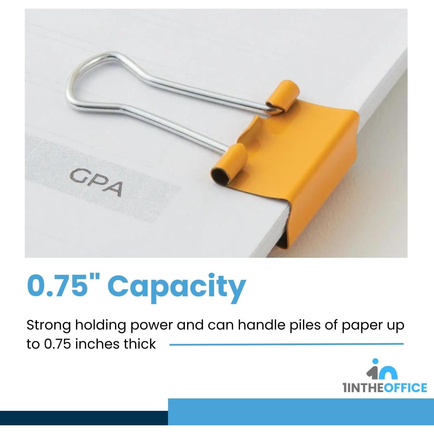 Clips de Carpeta Pequeños 1.9 cm 80 Piezas 1EnLaOficina Colores