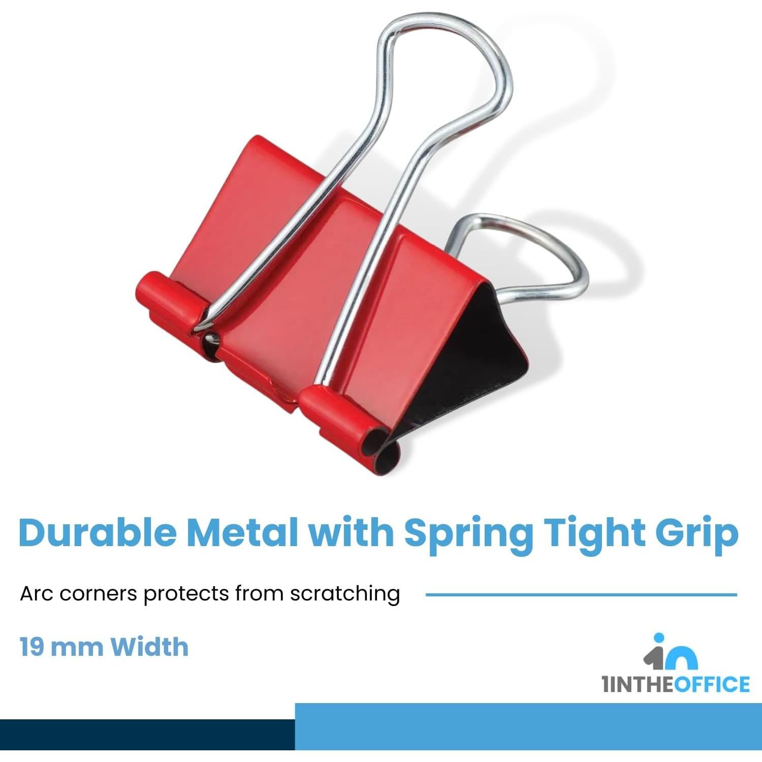 Clips de Carpeta Pequeños 1.9 cm 80 Piezas 1EnLaOficina Colores