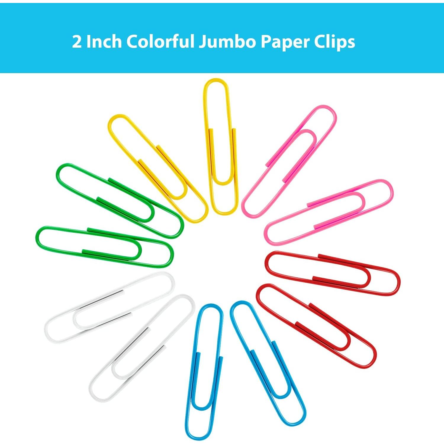 Clips de Papel Grandes AnutriON 100 Pcs 50mm Colores Asortidos