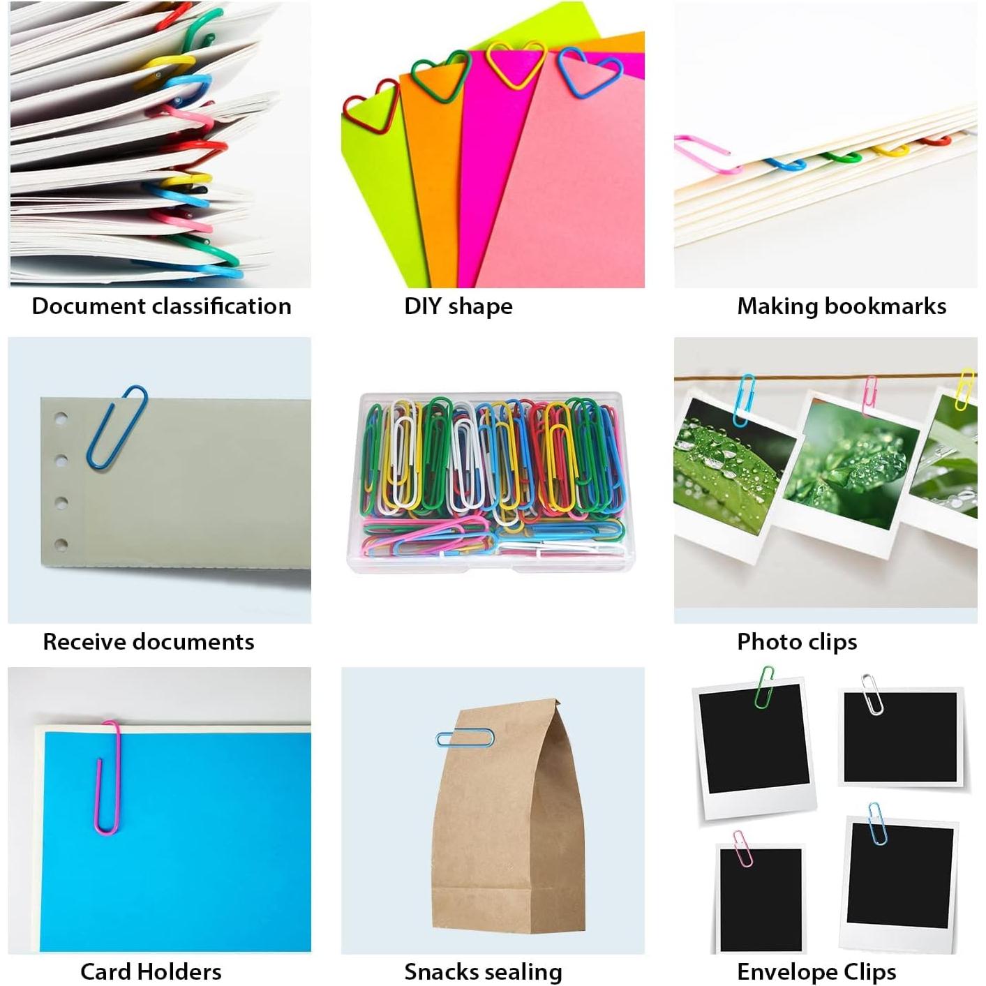 Clips de Papel Grandes AnutriON 100 Pcs 50mm Colores Asortidos