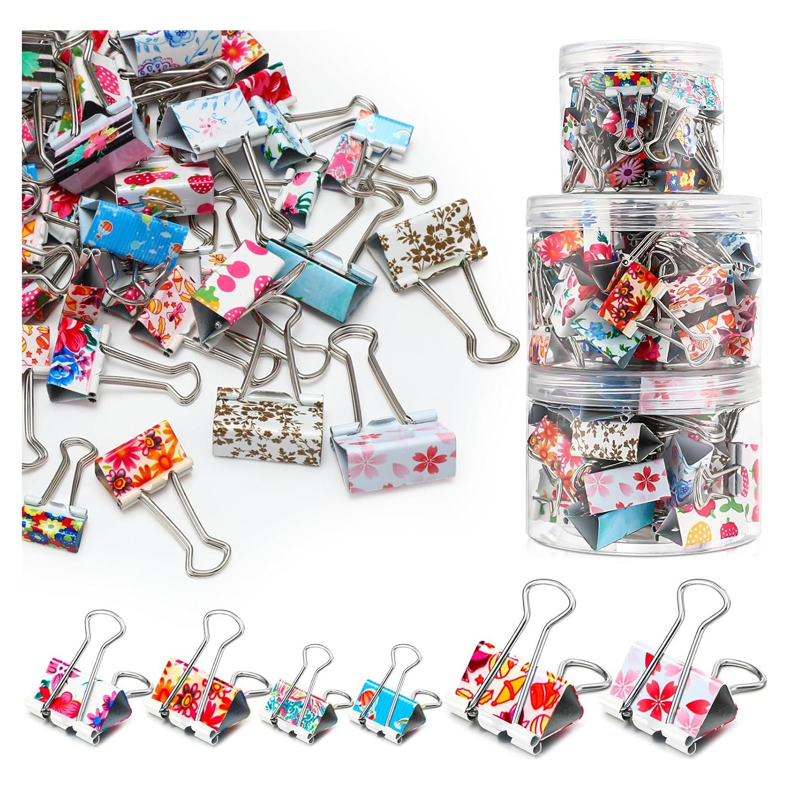 Pinzas de Carpeta Cholemy 112 Pcs Coloreadas 1.9-3.2 cm