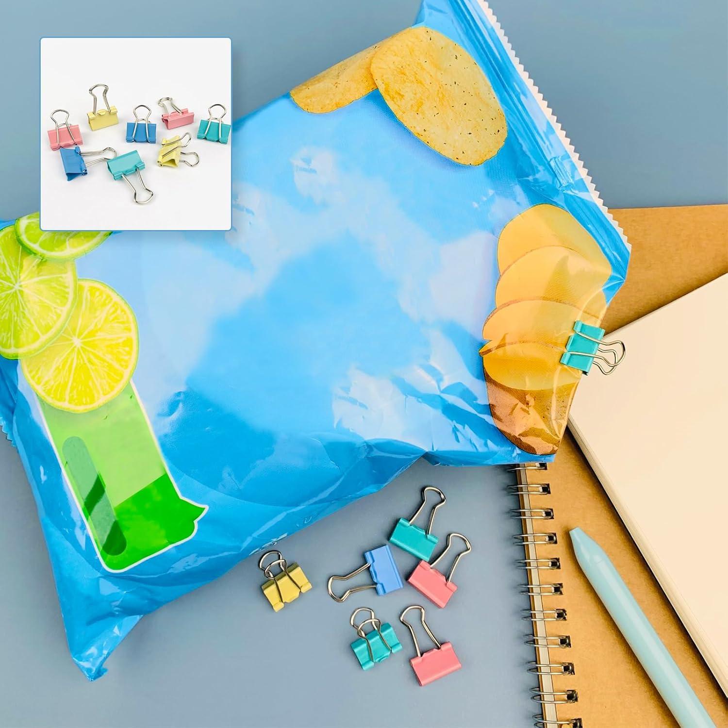 240 Clips de Carpeta Ykimok 15mm en 4 Colores Vibrantes