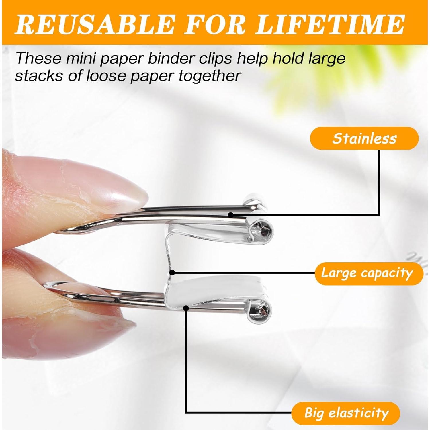 Clips Metálicos Blancos Jetec 19mm - 100 Piezas Reutilizables