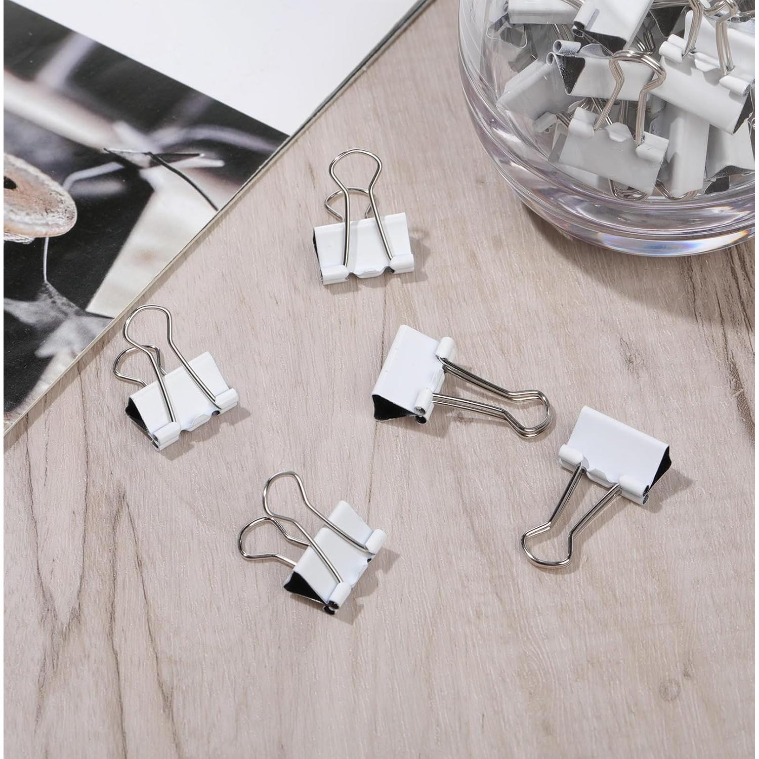 Clips Metálicos Blancos Jetec 19mm - 100 Piezas Reutilizables