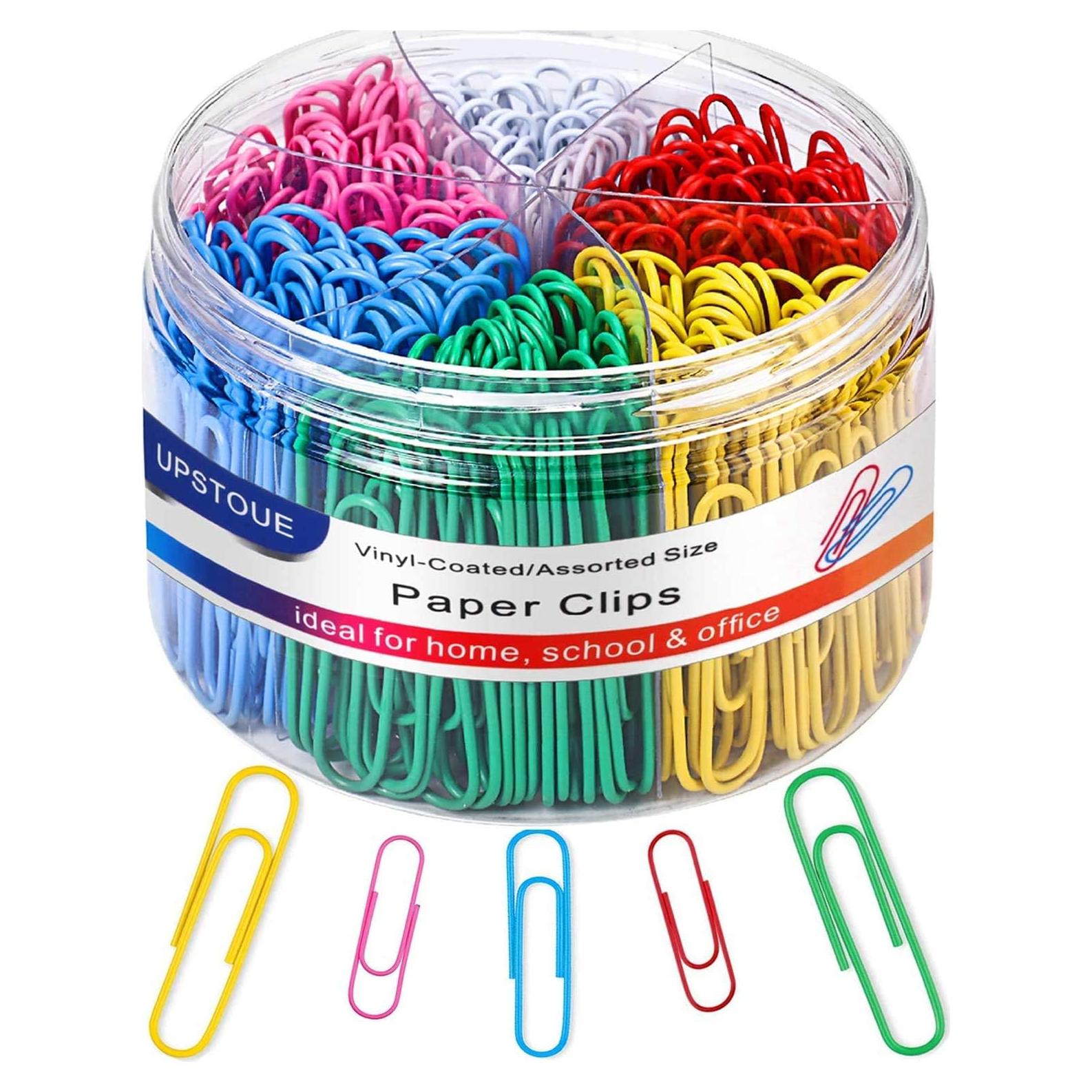 Clips de Papel Coloridos Vinaco 400PCS Medianos y Jumbo