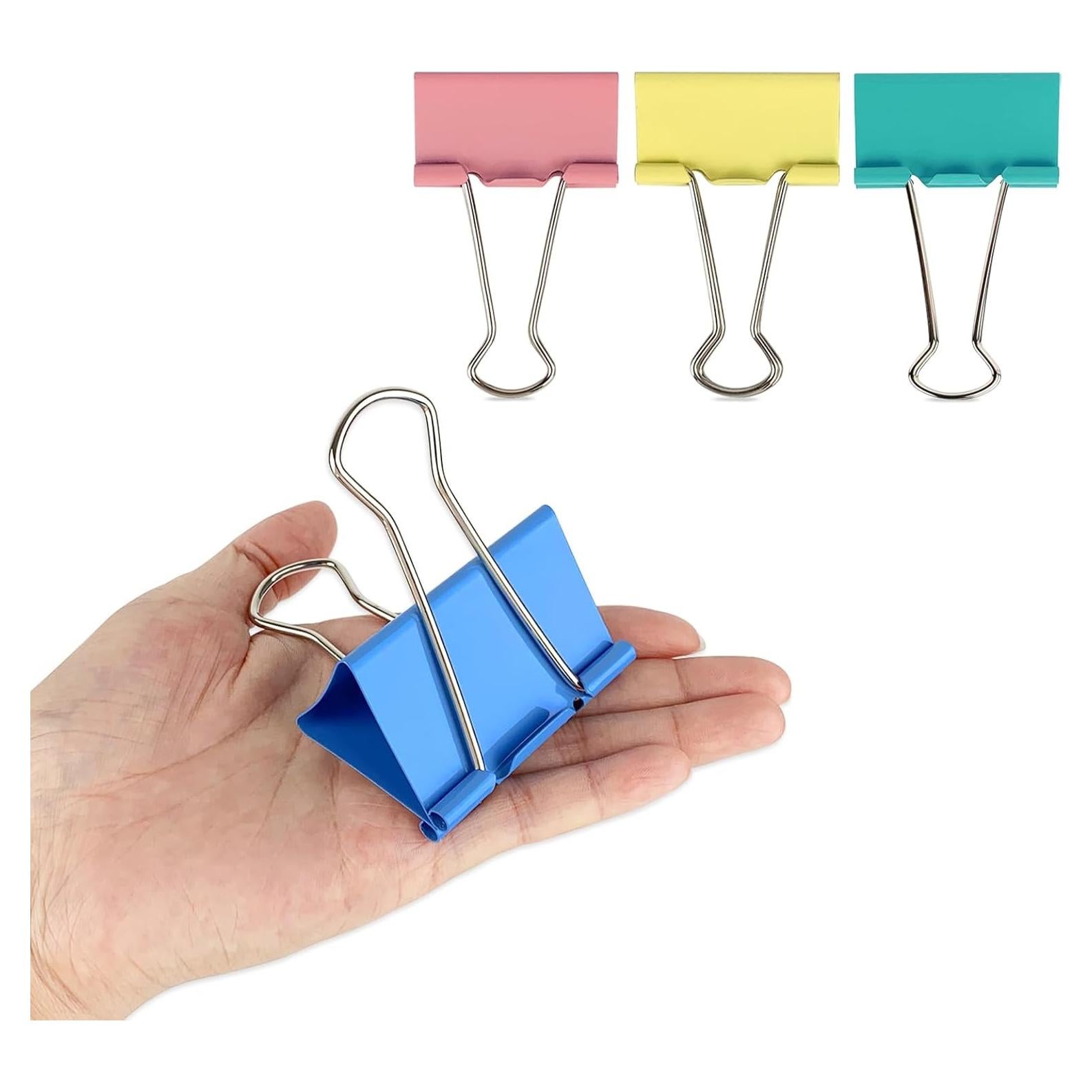 Clips de Carpeta Jumbo Ykimok 60 mm Paquete de 12 Colores