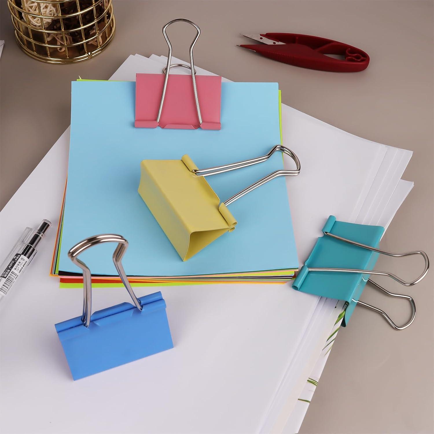 Clips de Carpeta Jumbo Ykimok 60 mm Paquete de 12 Colores