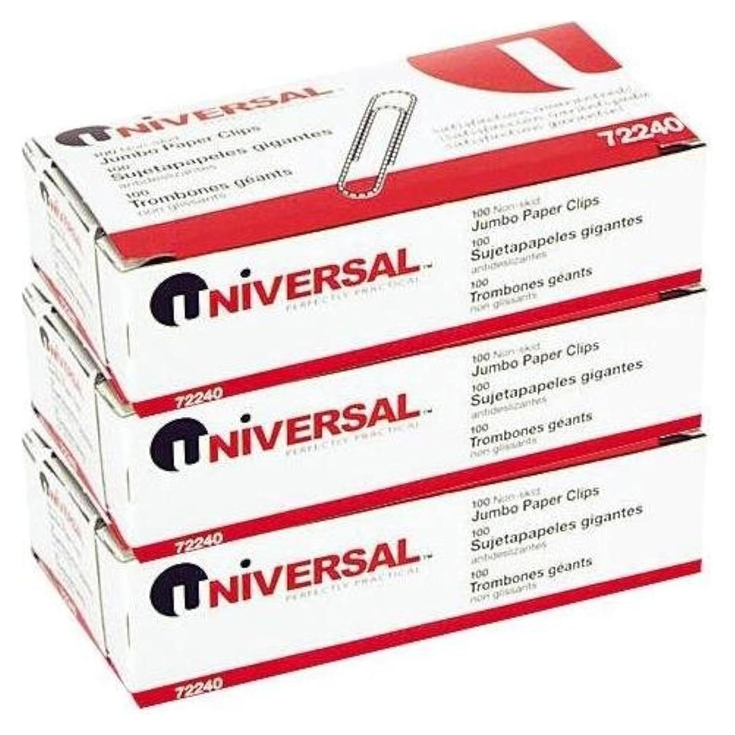 Clip de Papel Antideslizante Universal Jumbo Plata 100 Pzas