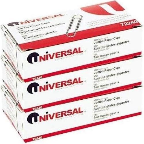 Clip de Papel Antideslizante Universal Jumbo Plata 100 Pzas