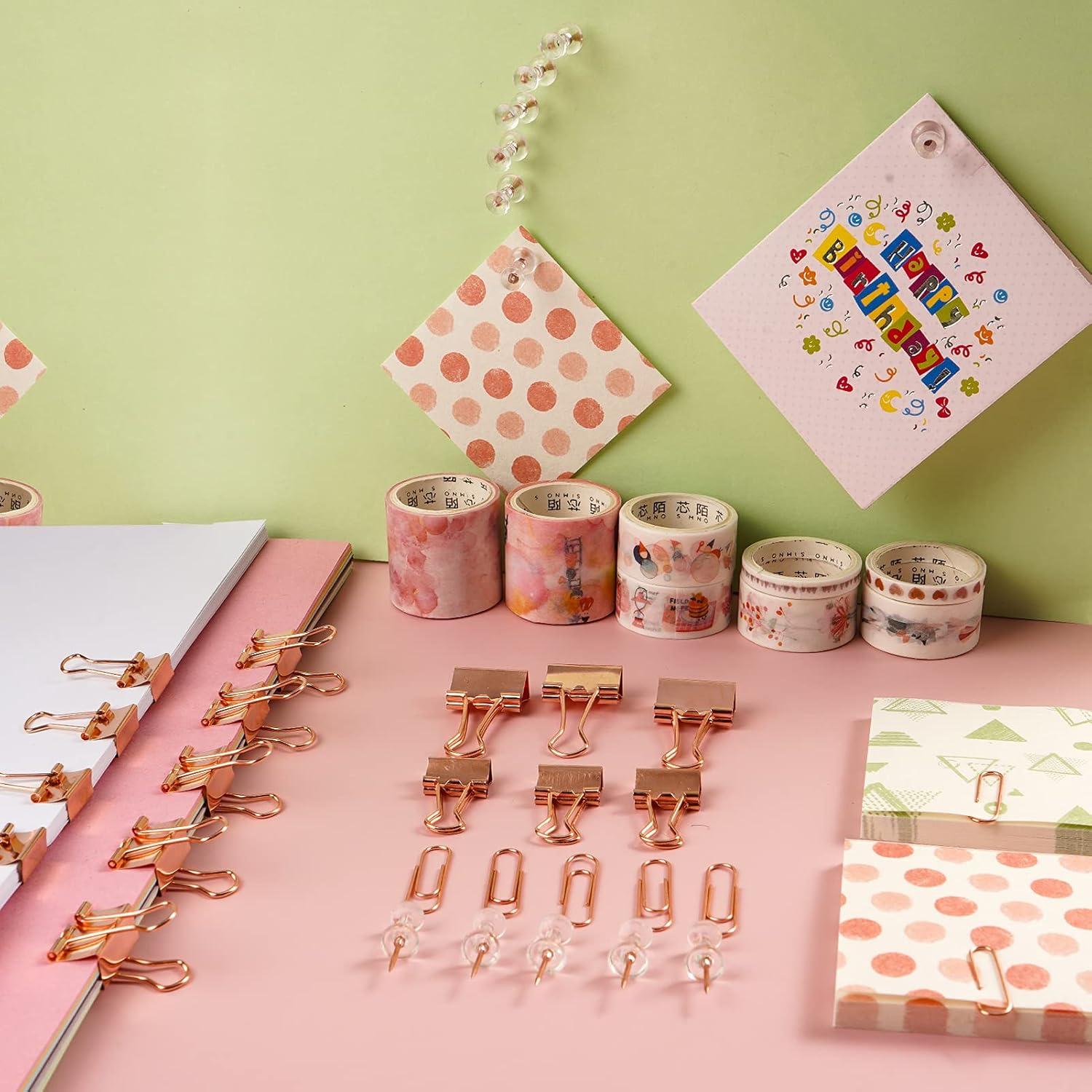 Juego de Suministros de Oficina DANRONG 97 Piezas Oro Rosa