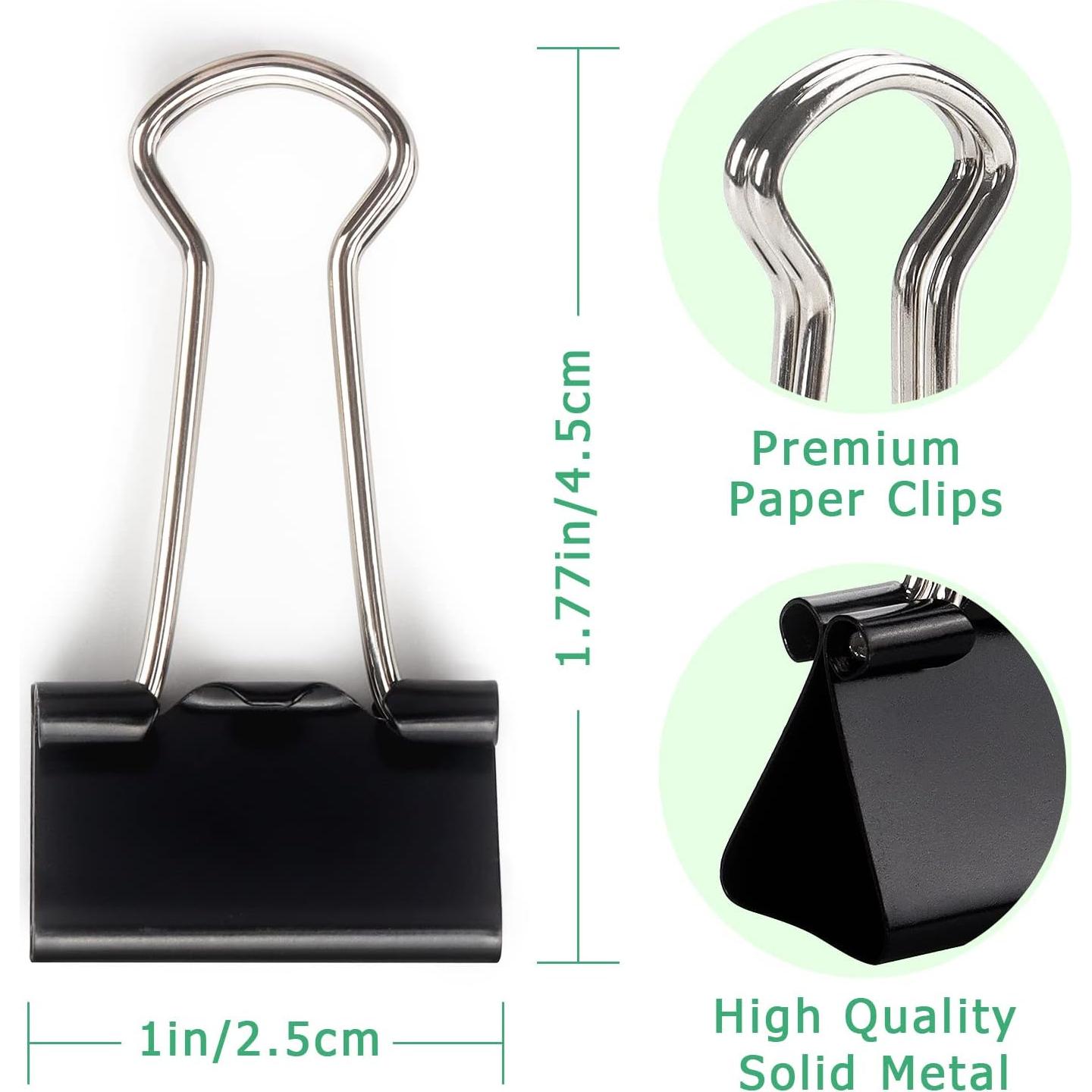 Clip de Carpeta ZZTX Pequeño 2.54 cm Acero Templado Paquete 36