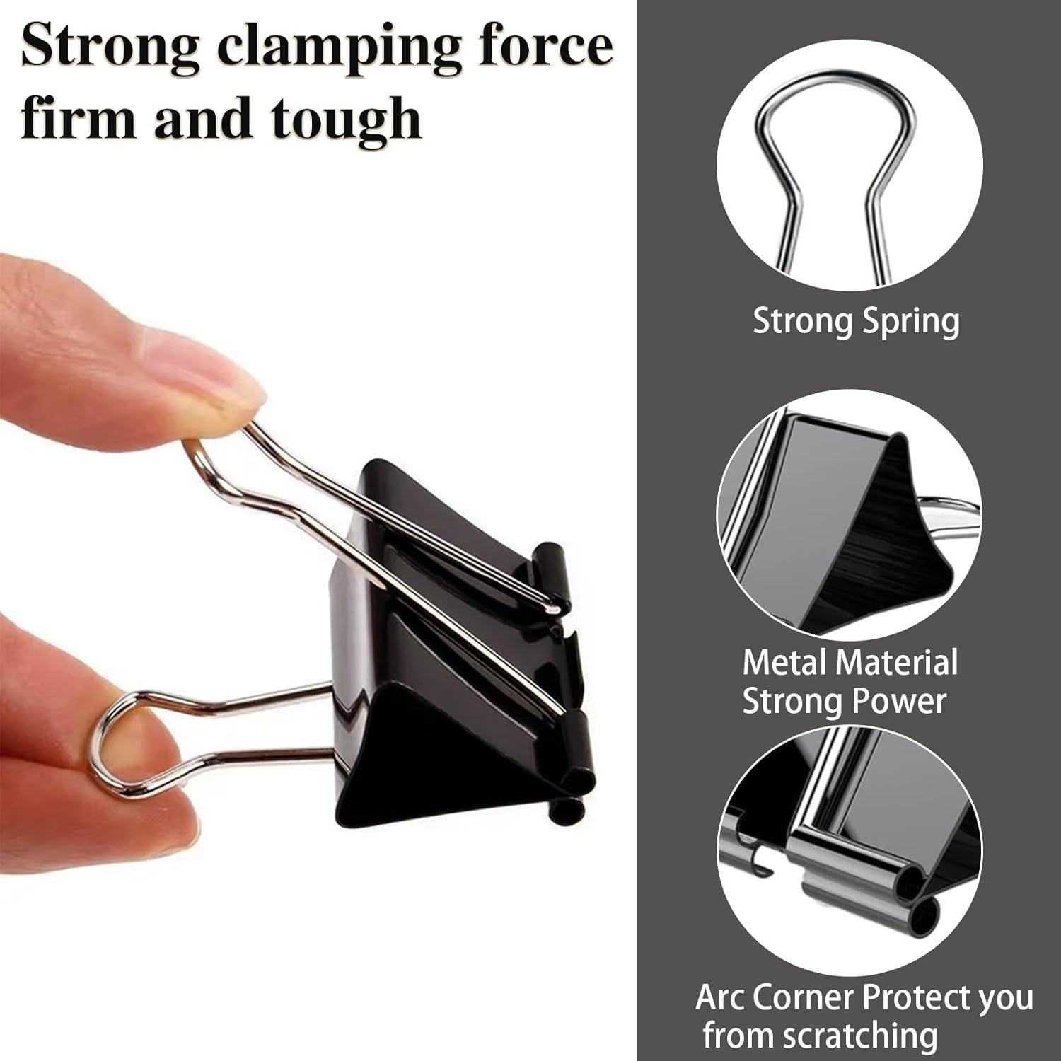 Paquete de 300 Clips de Carpeta Aellabus Negros Asortidos