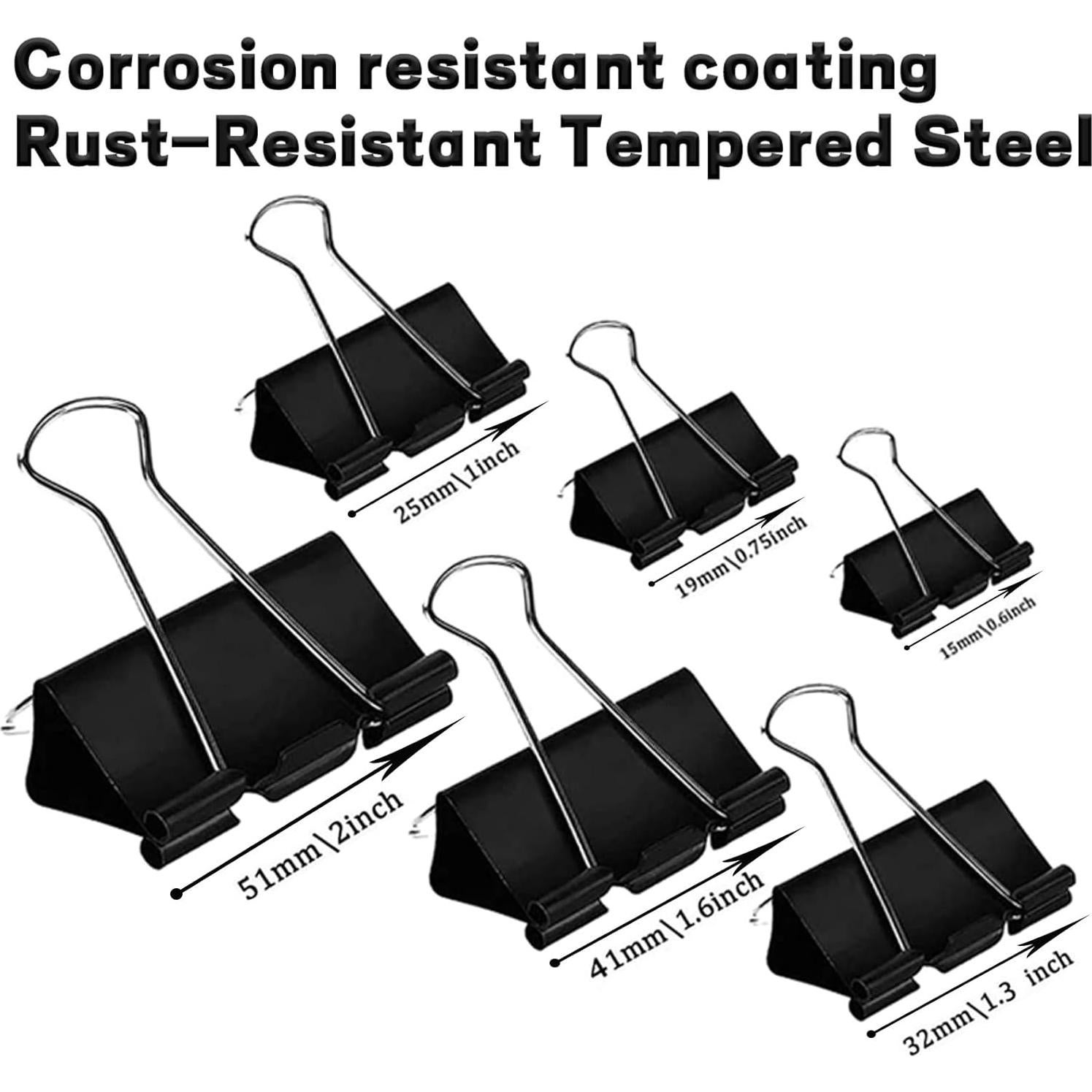 Paquete de 300 Clips de Carpeta Aellabus Negros Asortidos