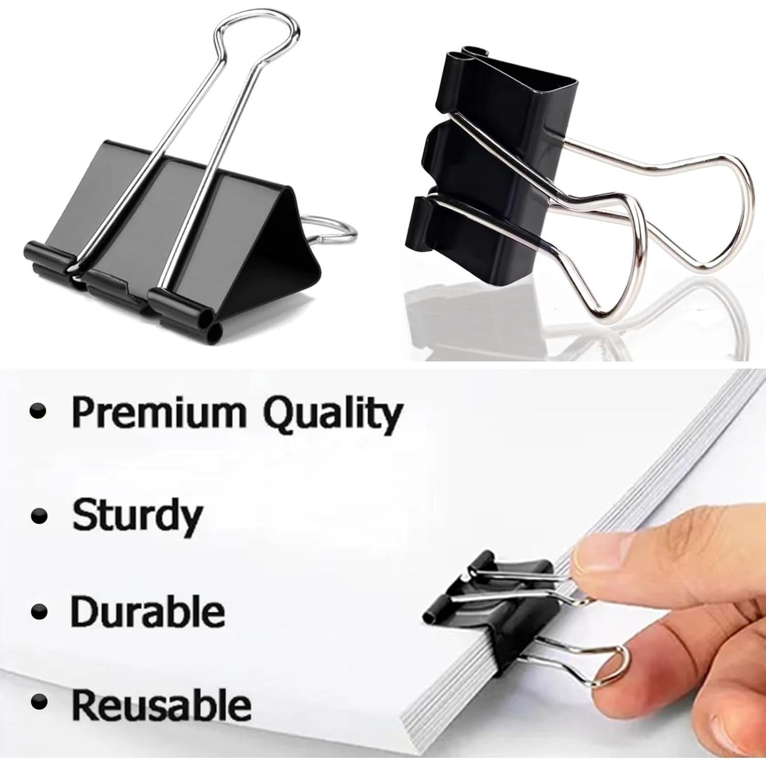 Paquete de 300 Clips de Carpeta Aellabus Negros Asortidos