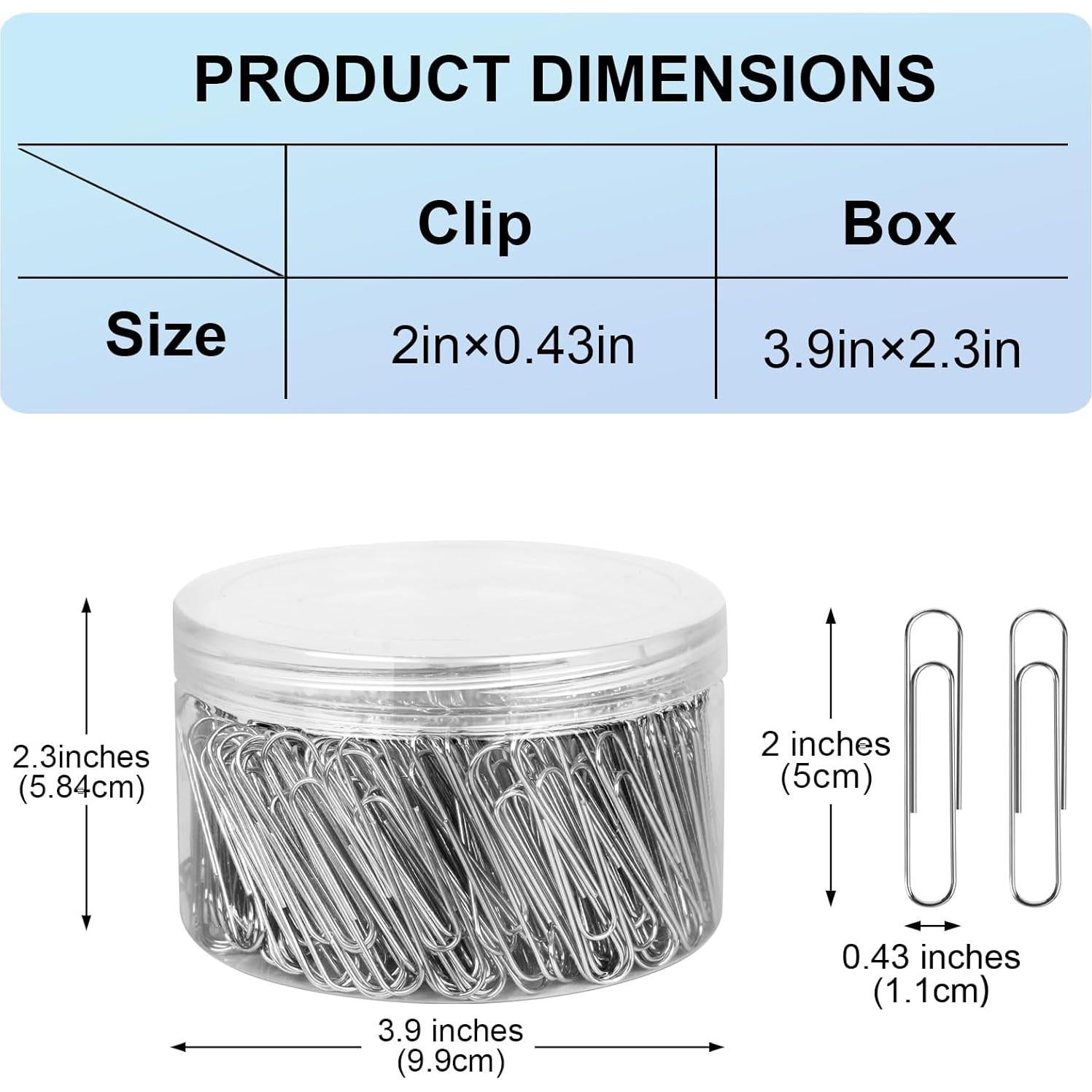 280 Clips de Papel Jumbo Joyberg 50mm Acero Inoxidable