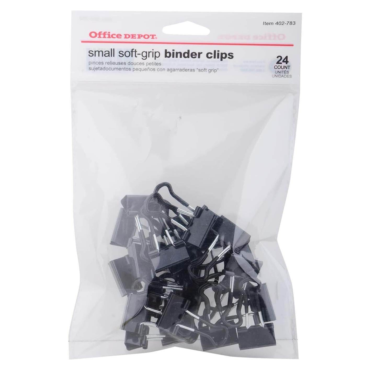 Clip de Carpeta Office Depot Negro Pequeño 1.9 cm Ancho 24 Unidades