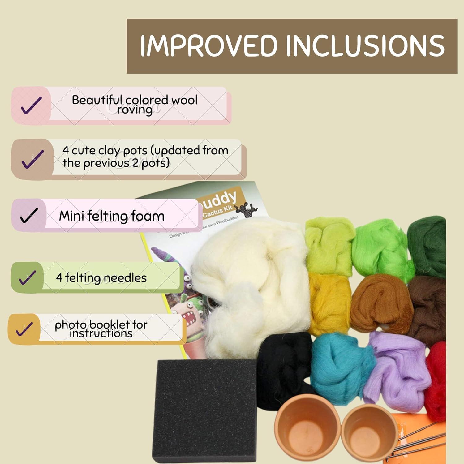 Kit de Fieltro de Aguja Woolbuddy - Cactus Monstruo para Adultos