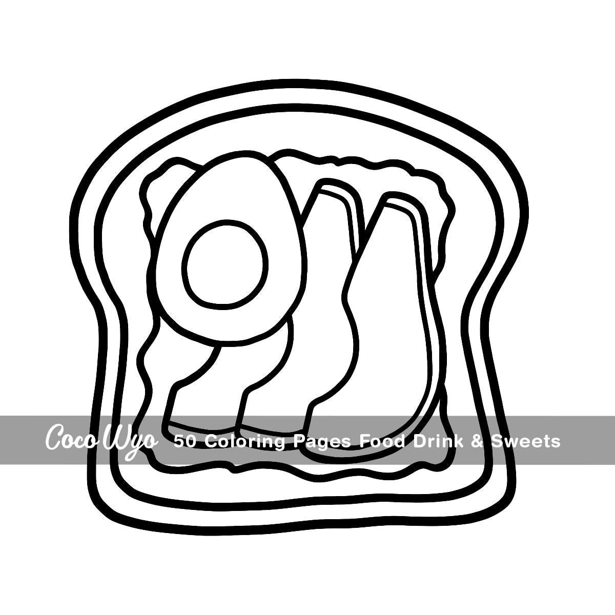 Food Drink & Sweets: Coloring Book for Adults and Kids, Bold and Easy, Simple and Big Designs for Relaxation Featuring a Variety of Foods, Drinks, Desserts and Fruits (Bold & Easy Coloring)