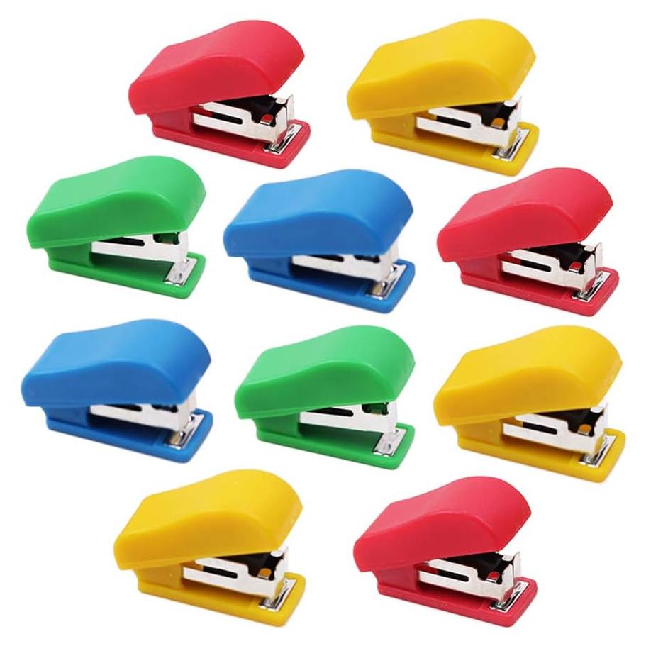 Set de 10 Mini Grapadoras Chneeu con Grapas 10# - Portátil