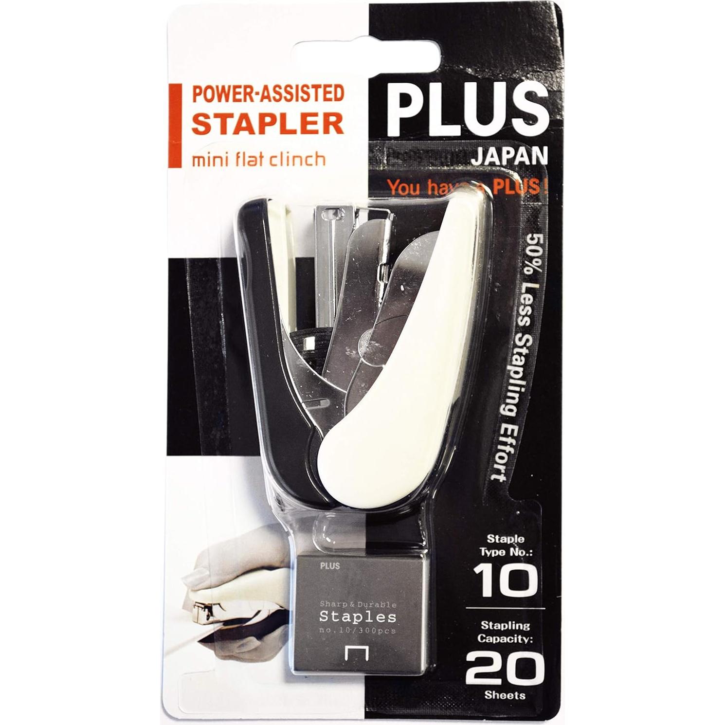 Grapadora Mini PLUS Japón ST-010V Asistencia Potencia Blanco