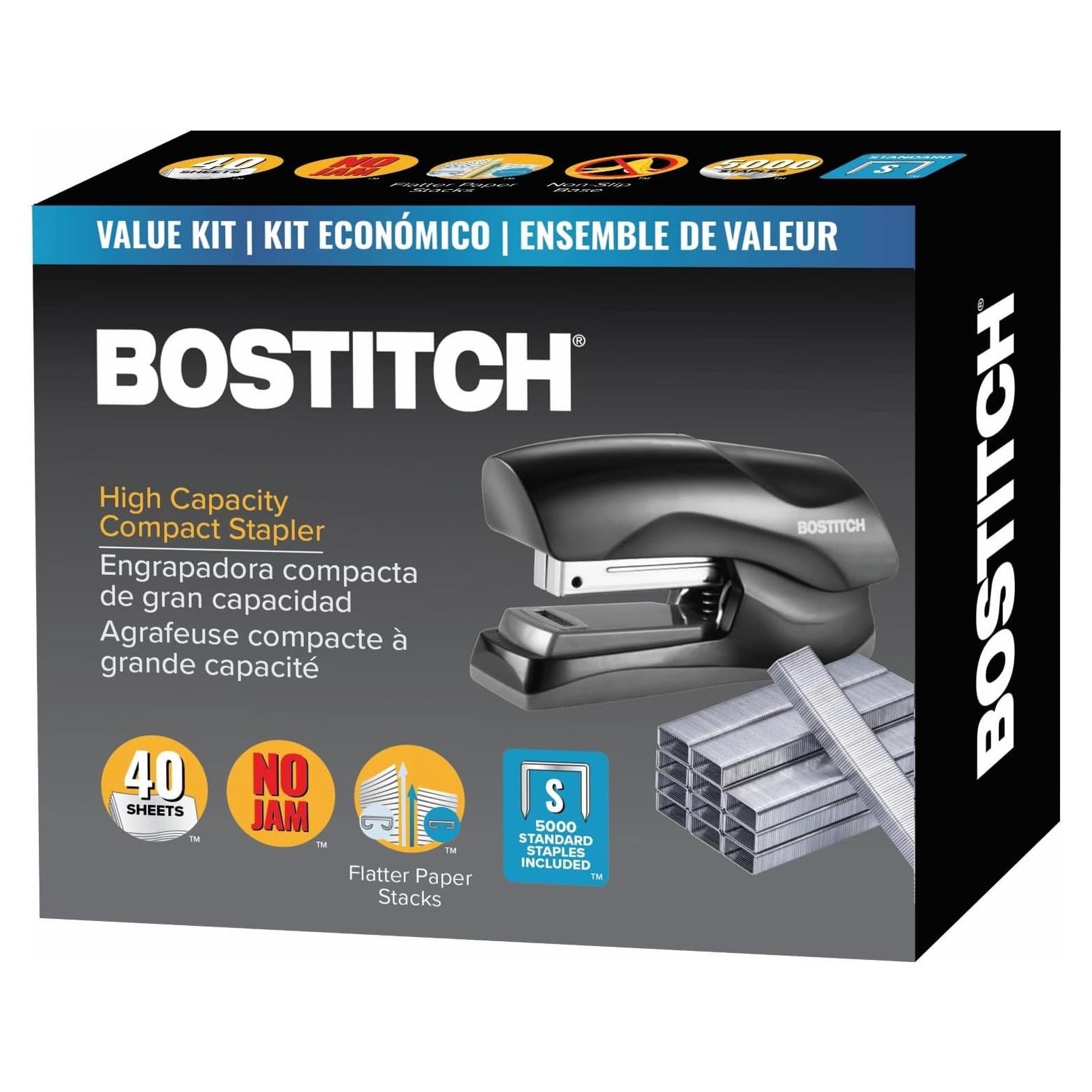 Grapadora Bostitch Office Compacta Negra para 40 Hojas