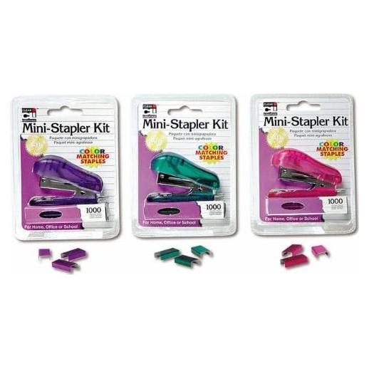 Kit de Mini Grapadora Charles Leonard 6 Unidades con 1000 Grapas