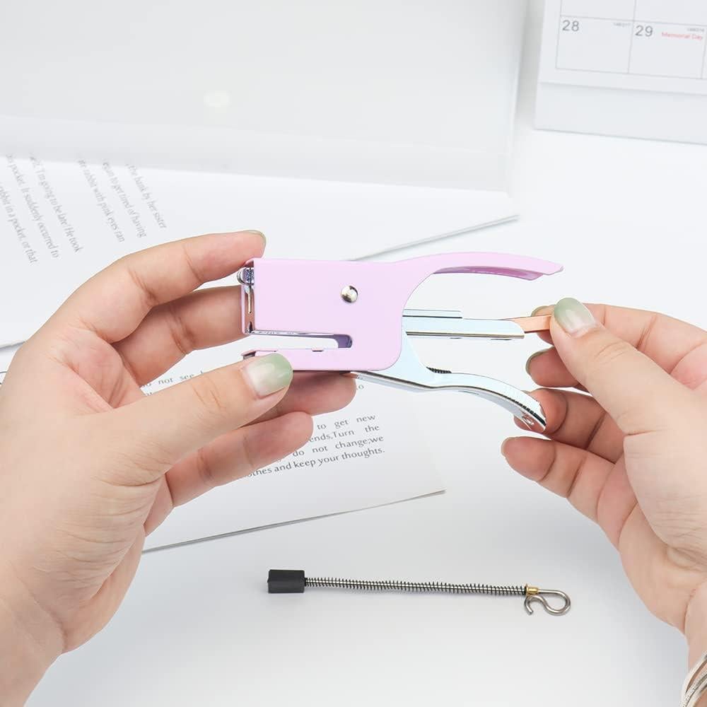 Grapadora de Pinzas Morada XiowDow con 1000 Grapas No.10