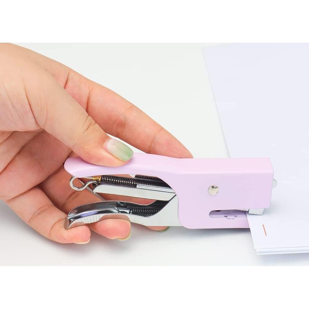 Grapadora de Pinzas Morada XiowDow con 1000 Grapas No.10