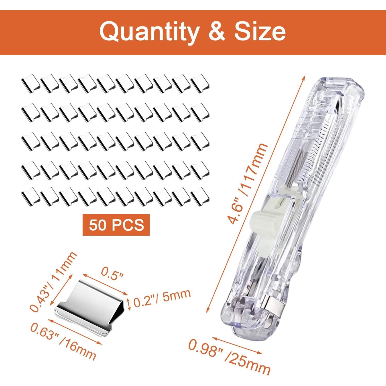 Mini Grapadora de Empuje DSBGKJI con 50 Clips Reutilizables
