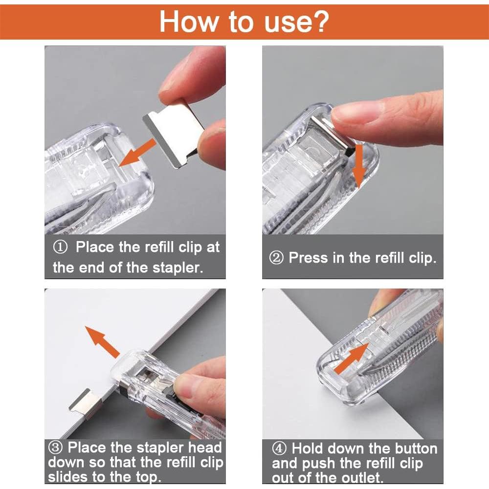 Mini Grapadora de Empuje DSBGKJI con 50 Clips Reutilizables