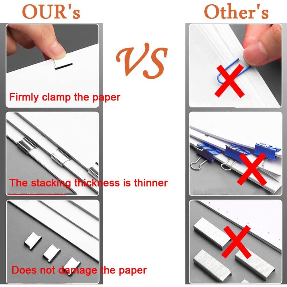 Mini Grapadora de Empuje DSBGKJI con 50 Clips Reutilizables