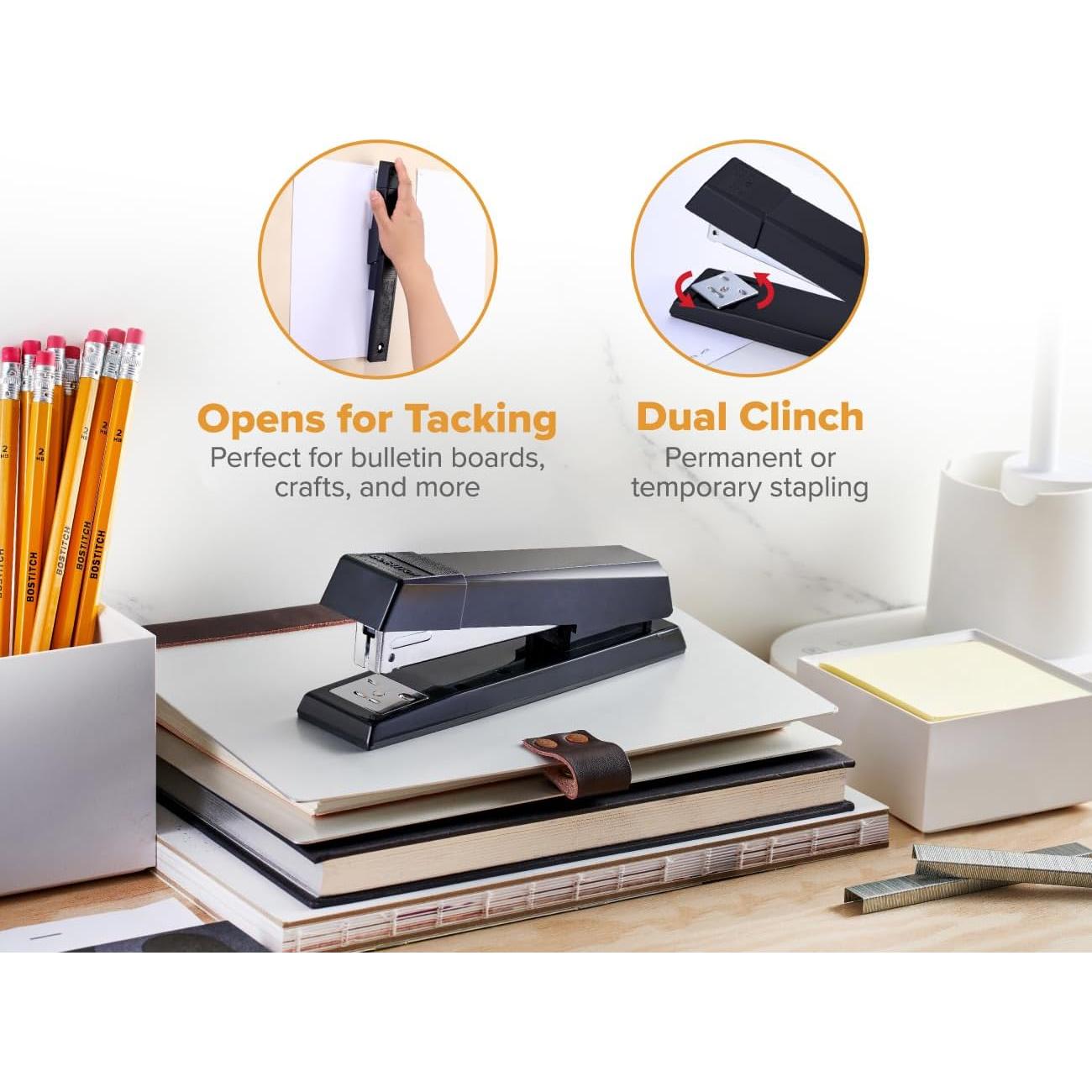 Grapadora de Oficina Bostitch 3713 Sin Atascos Negra 25 Hojas