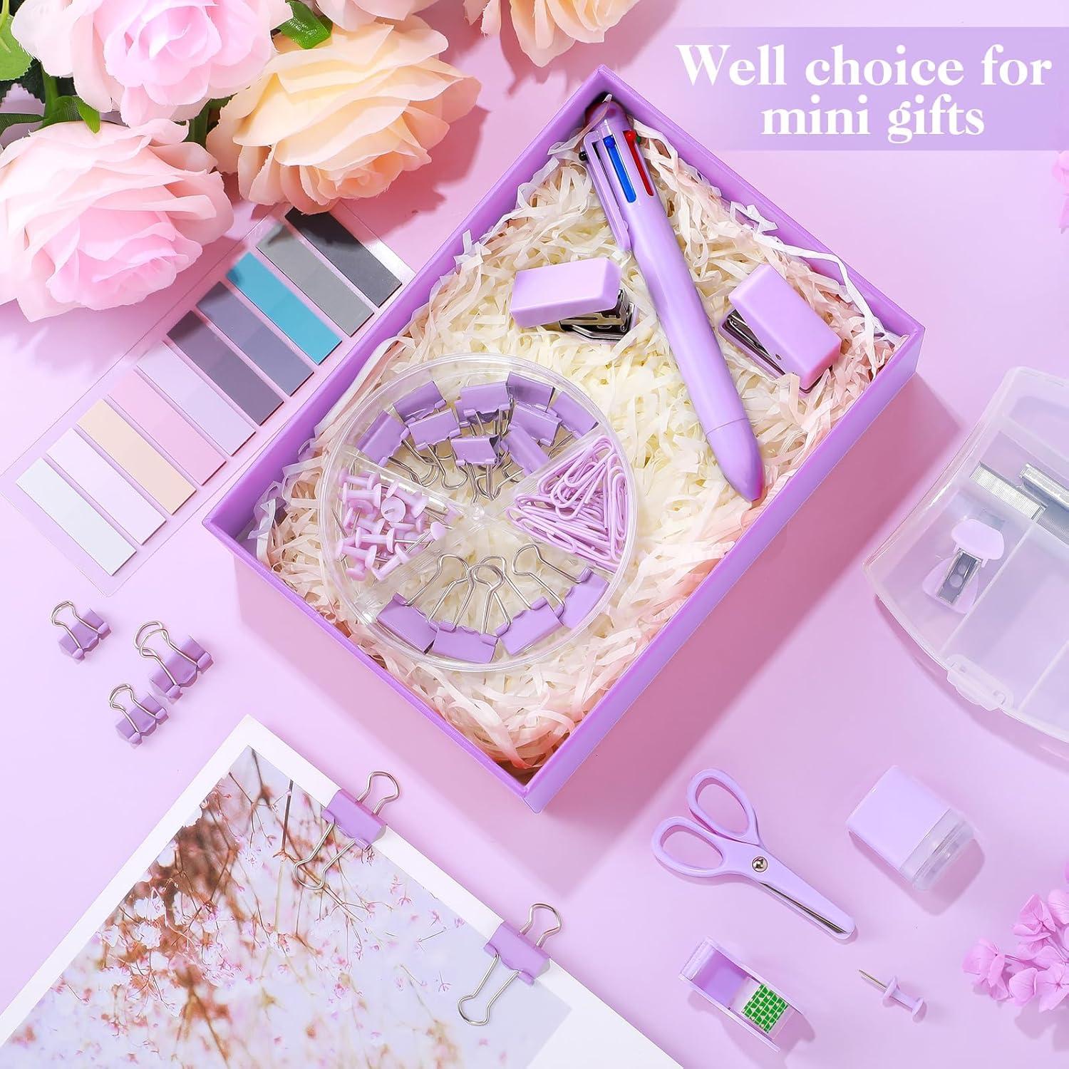 Kit Mini Suministros de Oficina Morado AuroraY - 15 Piezas