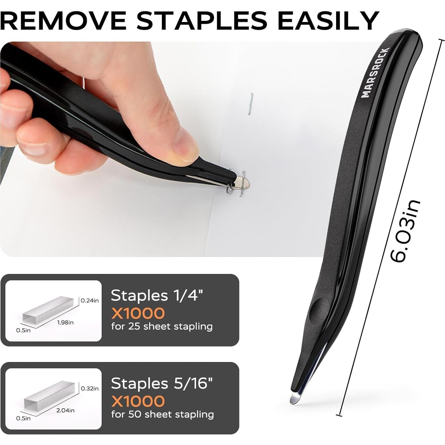 Desktop Stapler, Swing-Arm Swivel Stapler, 50 Sheet Capacity, 2000 Staples and Staple Remover, Rotatable Heavy Duty Staplers for Office, Home, Classroom, Booklet, Book Binding,Black