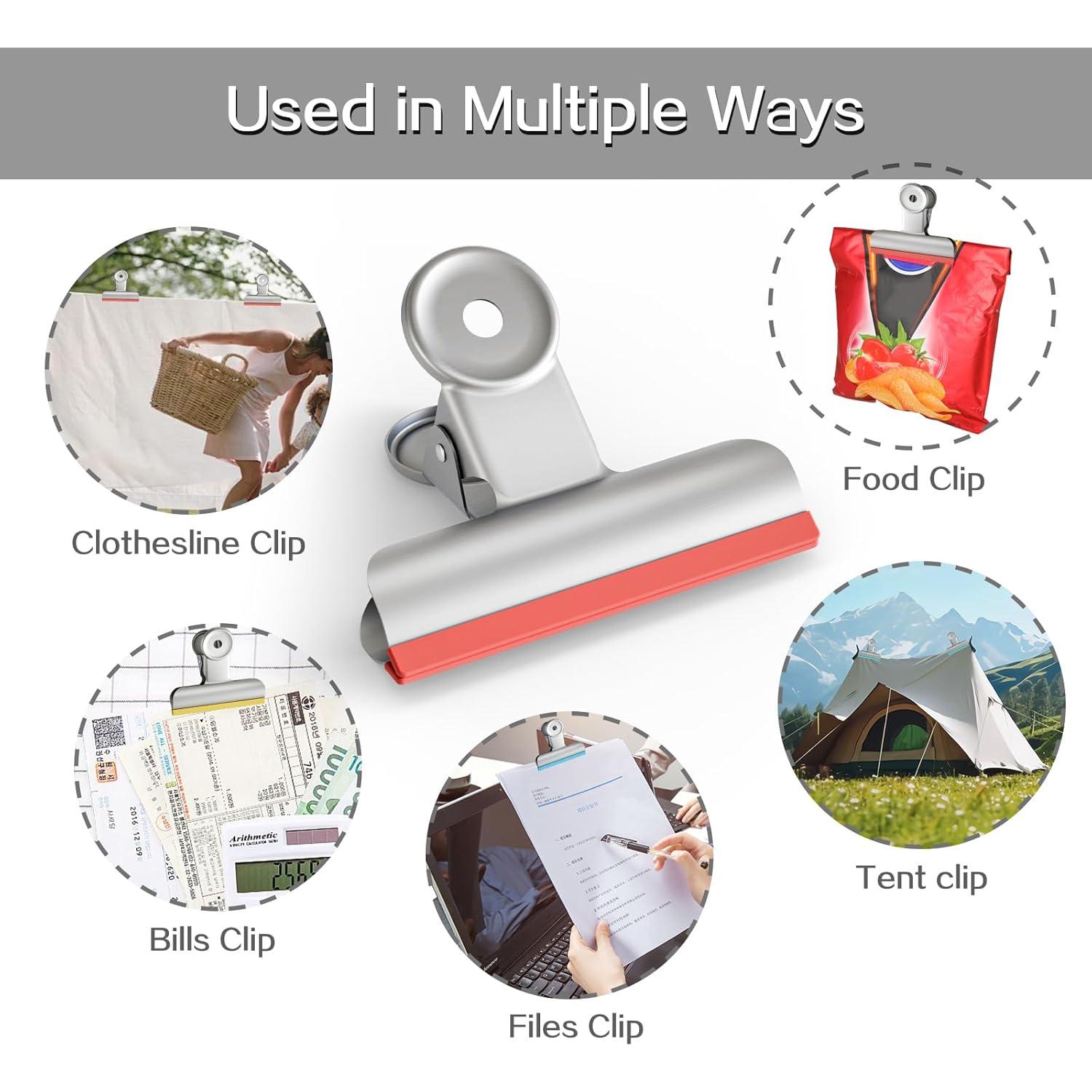 Clips para Bolsas de Comida HOUSE AGAIN 12 Piezas Acero Inoxidable