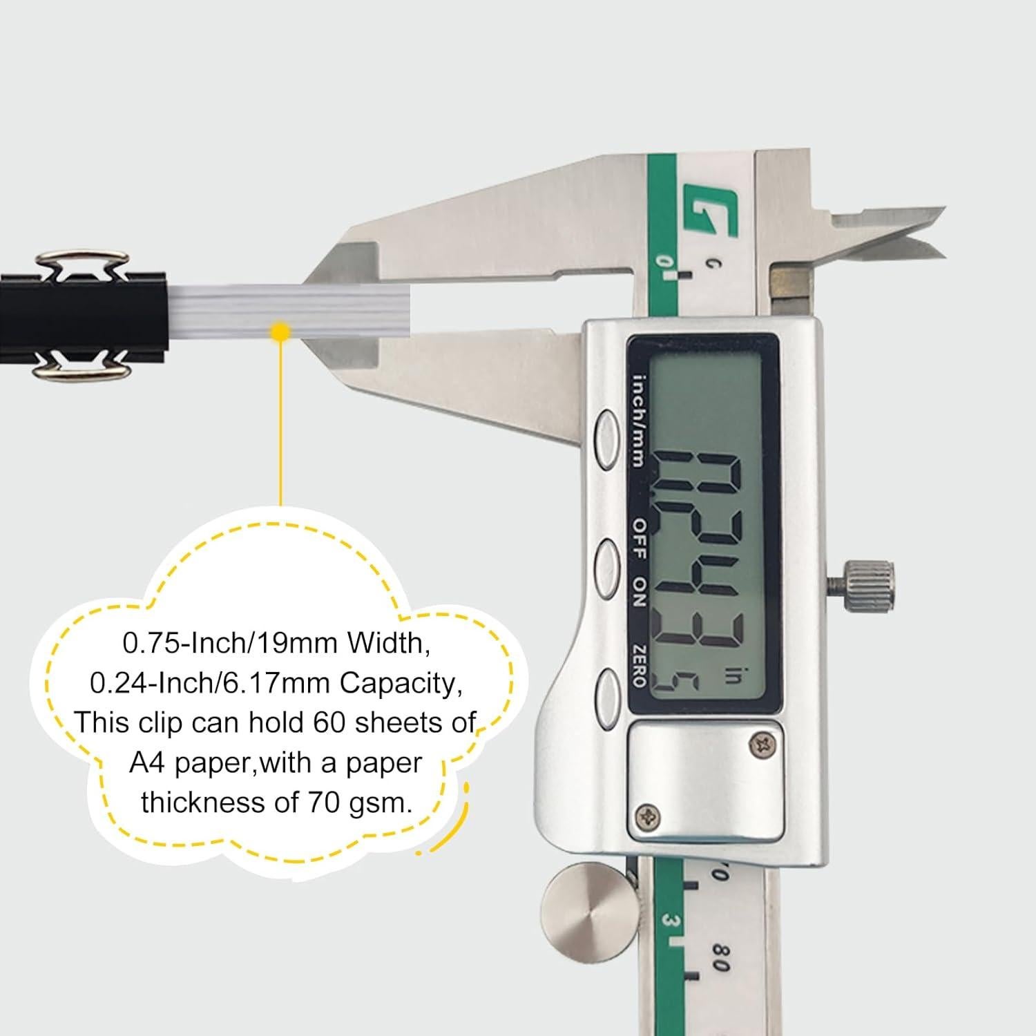 Paquete de 180 Mini Clips de Carpeta DSTELIN 1.9 cm Negro