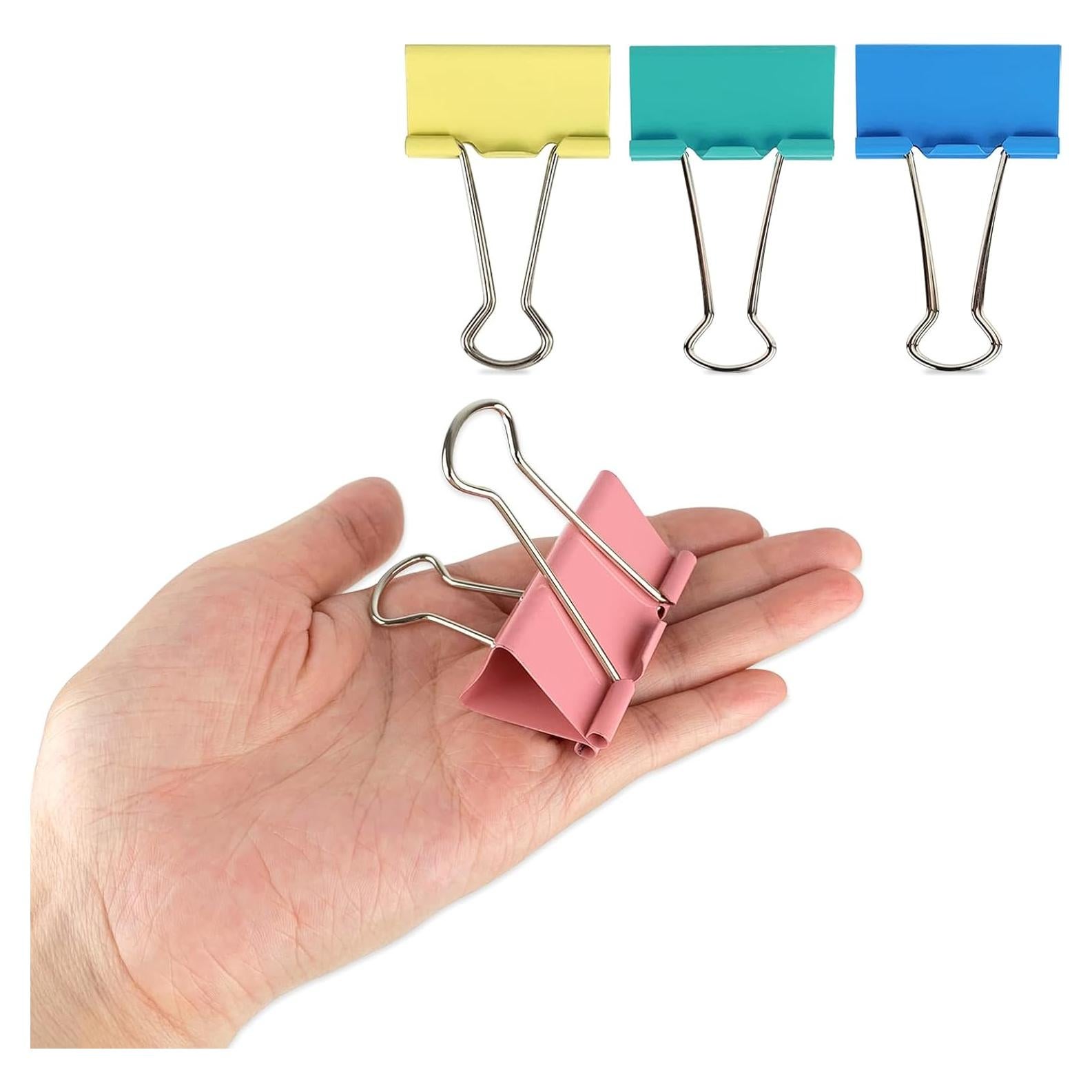 Clips de Carpeta Extra Grande Ykimok 24 Piezas Colores Vivos