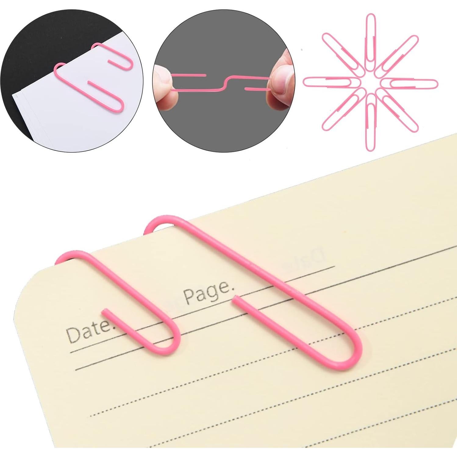 Juego de Clips de Papel y Carpeta DANRONG Rosa 380 Piezas