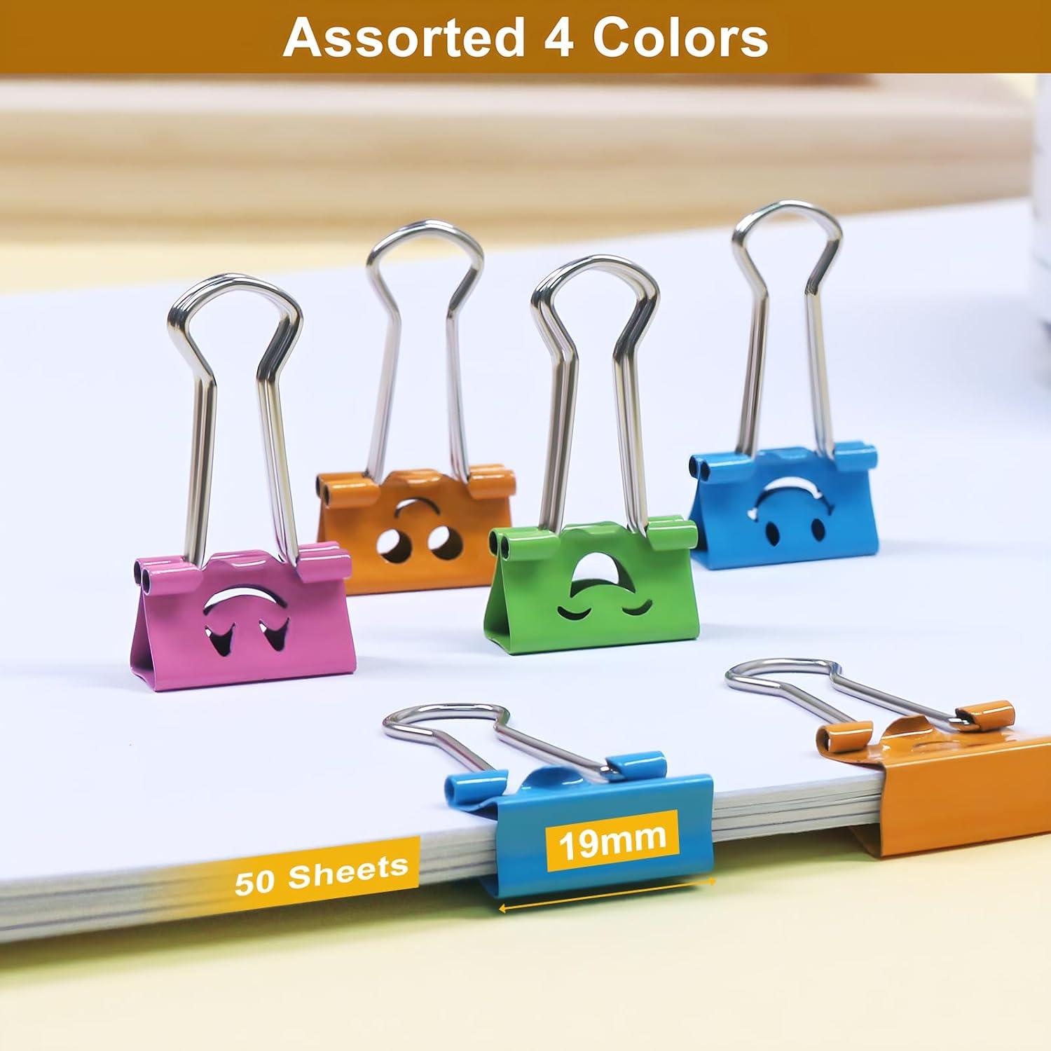 Clips de Papel Sonrientes Coideal - 40 Pcs 19 mm Metálicos