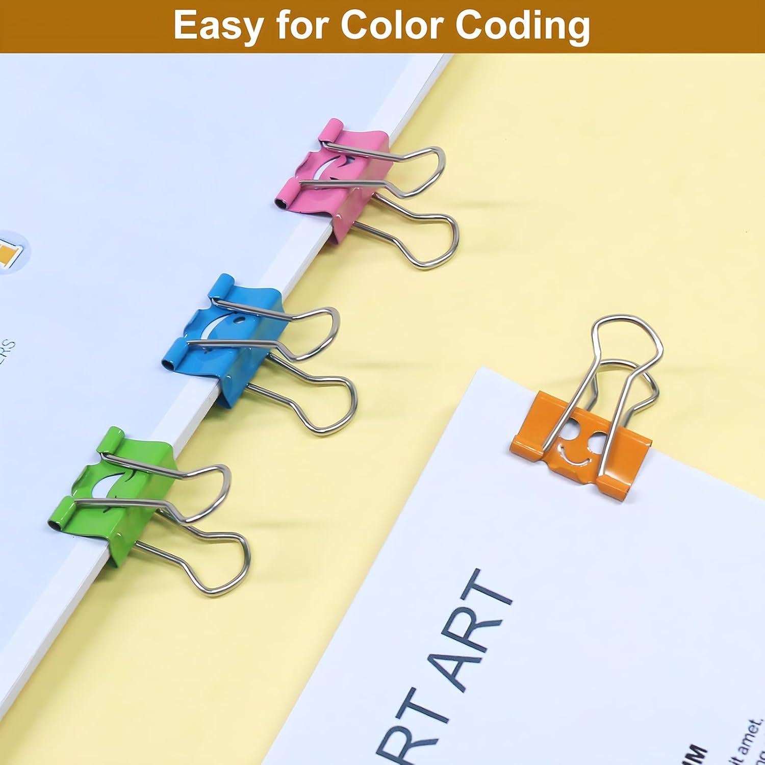 Clips de Papel Sonrientes Coideal - 40 Pcs 19 mm Metálicos