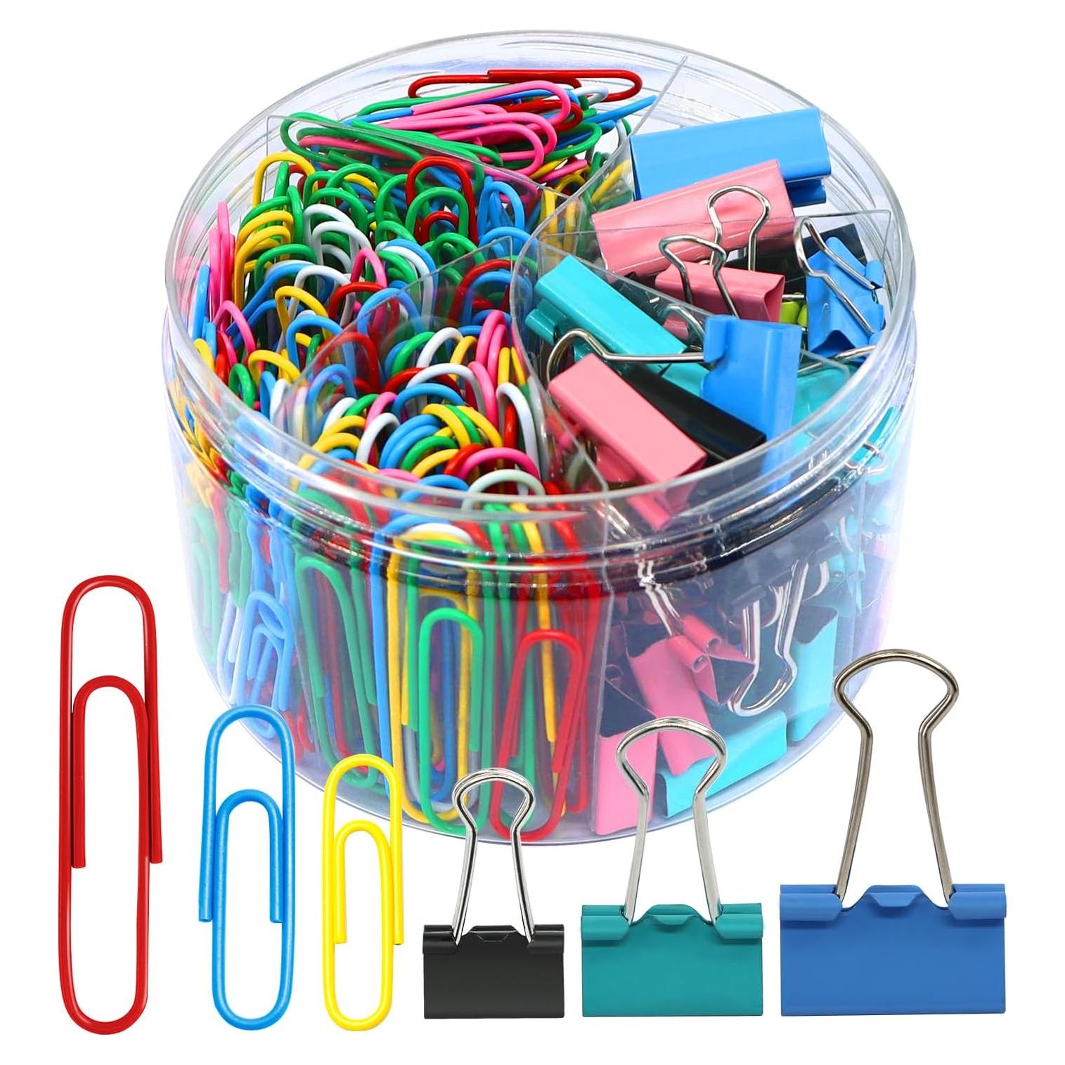 Set de 340 Clips de Papel y Carpeta AnutriON Multicolor