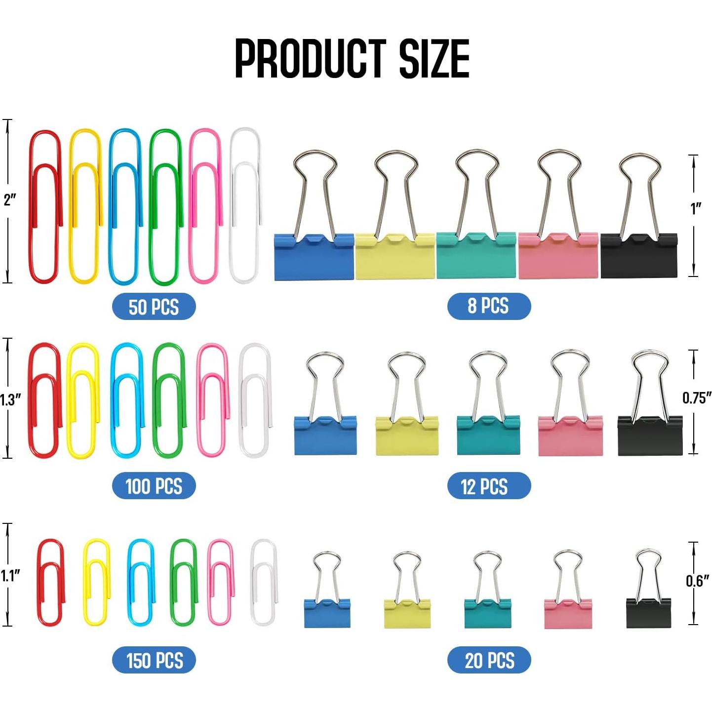 Set de 340 Clips de Papel y Carpeta AnutriON Multicolor