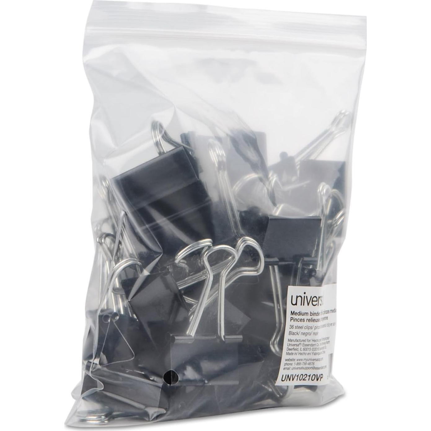 Clip de carpeta mediano Universal 10210VP acero 36 piezas