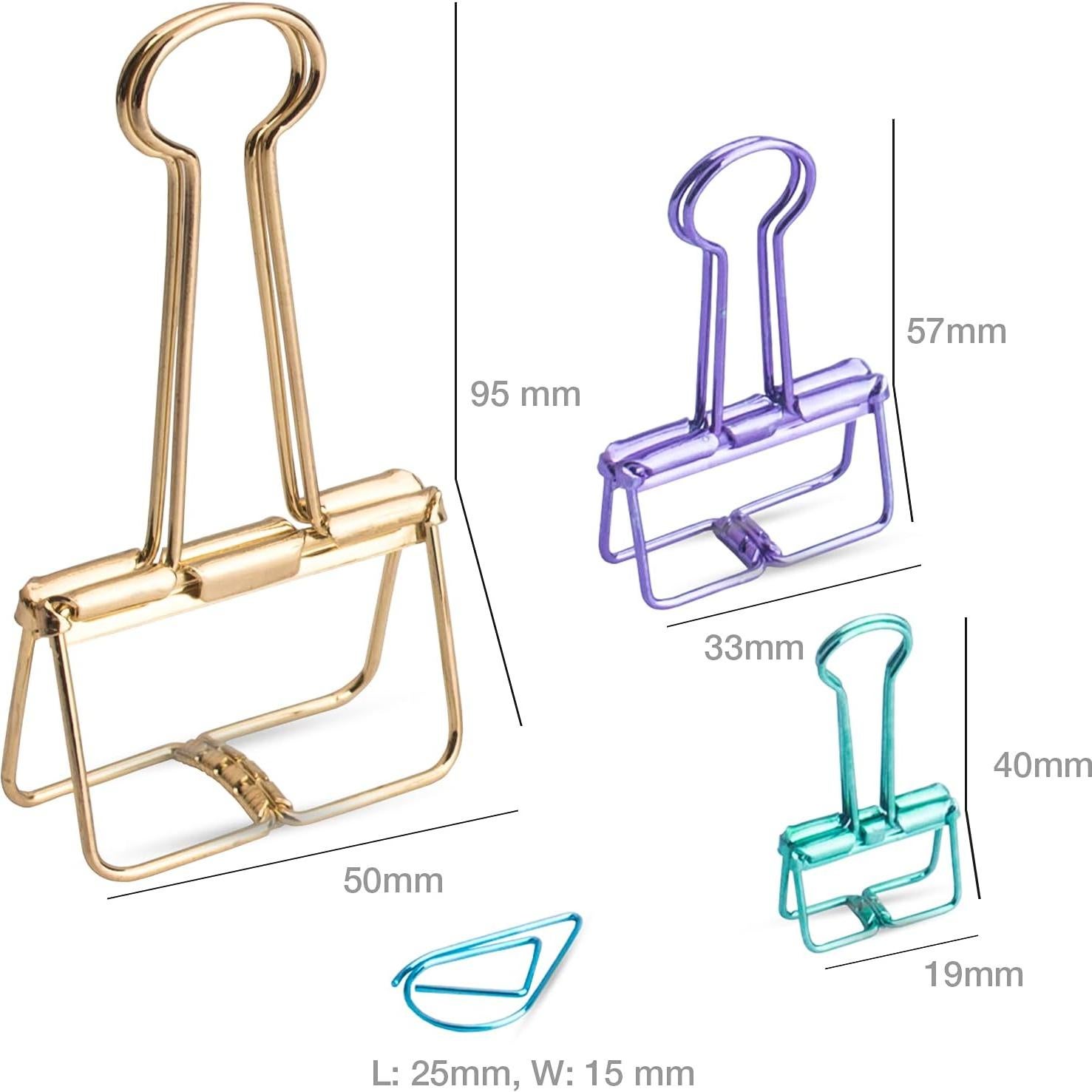 Set de 38 Clips de Binder y Papel VENCINK Multicolor