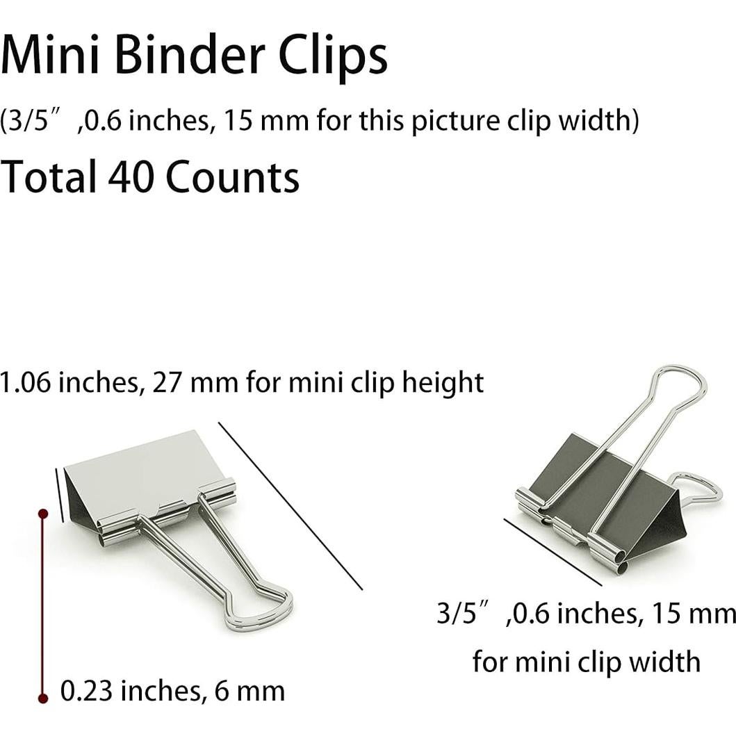Clips de Encuadernación de Metal Nctinystore 15 mm - 40 Unidades
