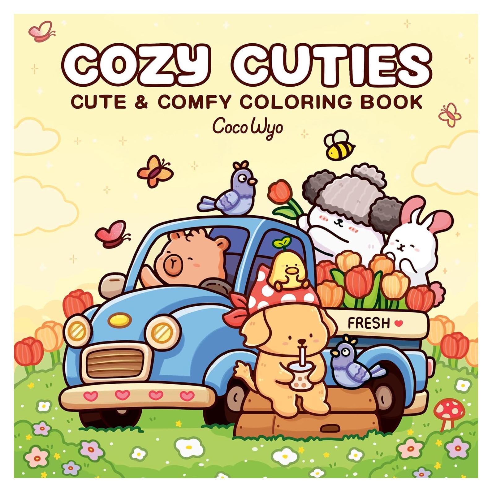 Cozy Cuties: Coloring Book for Adults and Kids (Cozy Spaces Coloring)