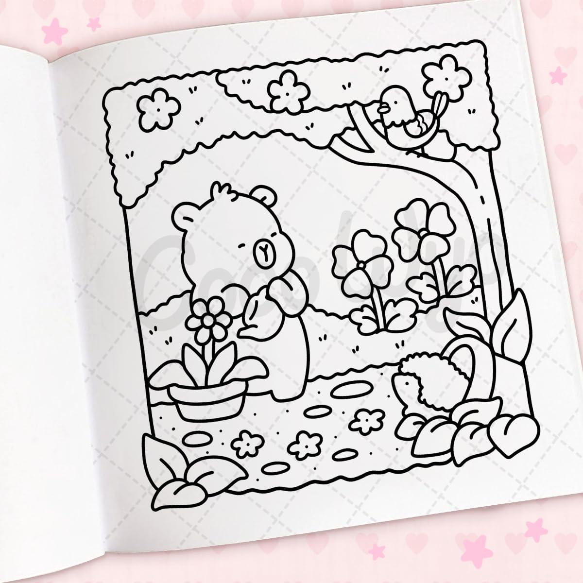 Cozy Cuties: Coloring Book for Adults and Kids (Cozy Spaces Coloring)
