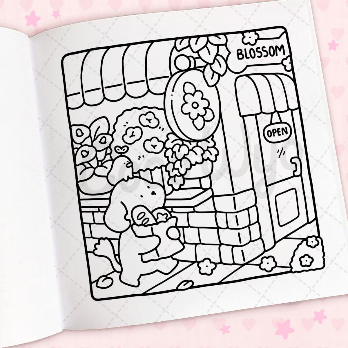 Cozy Cuties: Coloring Book for Adults and Kids (Cozy Spaces Coloring)